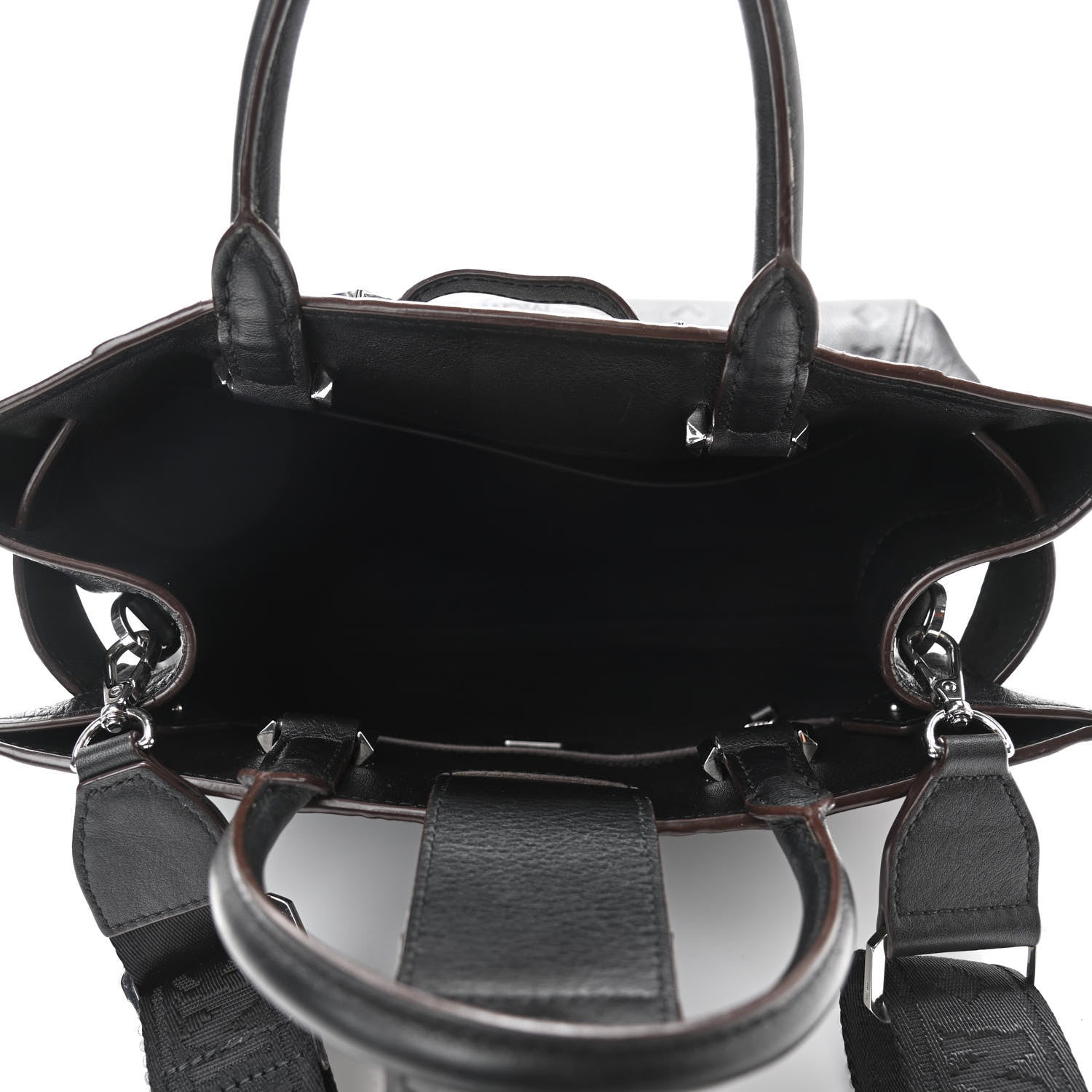 MCM Calfskin Ottomar Monogram Medium Essential Tote Black 5 of 9