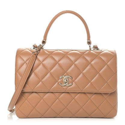 Chanel Lambskin Quilted Medium Trendy CC Flap Dual Handle Bag Light Brown 1 of 10