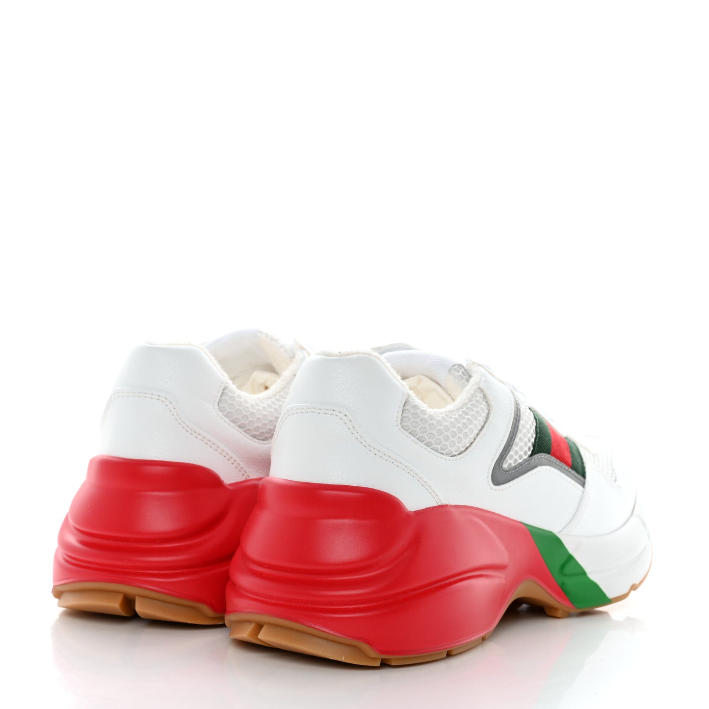 Lavaredo Eco Fabric Mesh Web Womens Rhyton Reflective Sneakers 36 Great White Green Red Silver