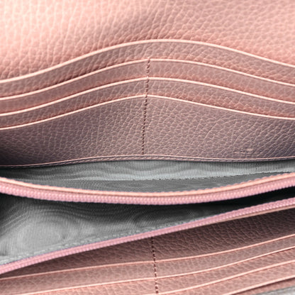 Gucci Dollar Calfskin Bi-Color GG Marmont Continental Wallet Grey Light Pink 5 of 8