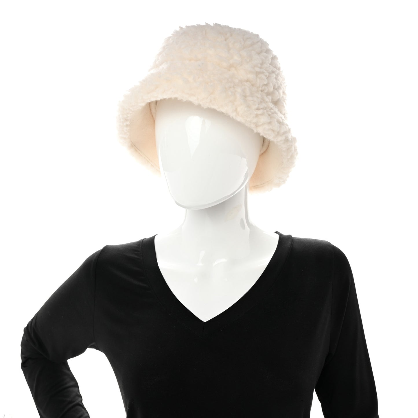 Cashmere Metal Triangle Logo Womens Bucket Hat S Naturale