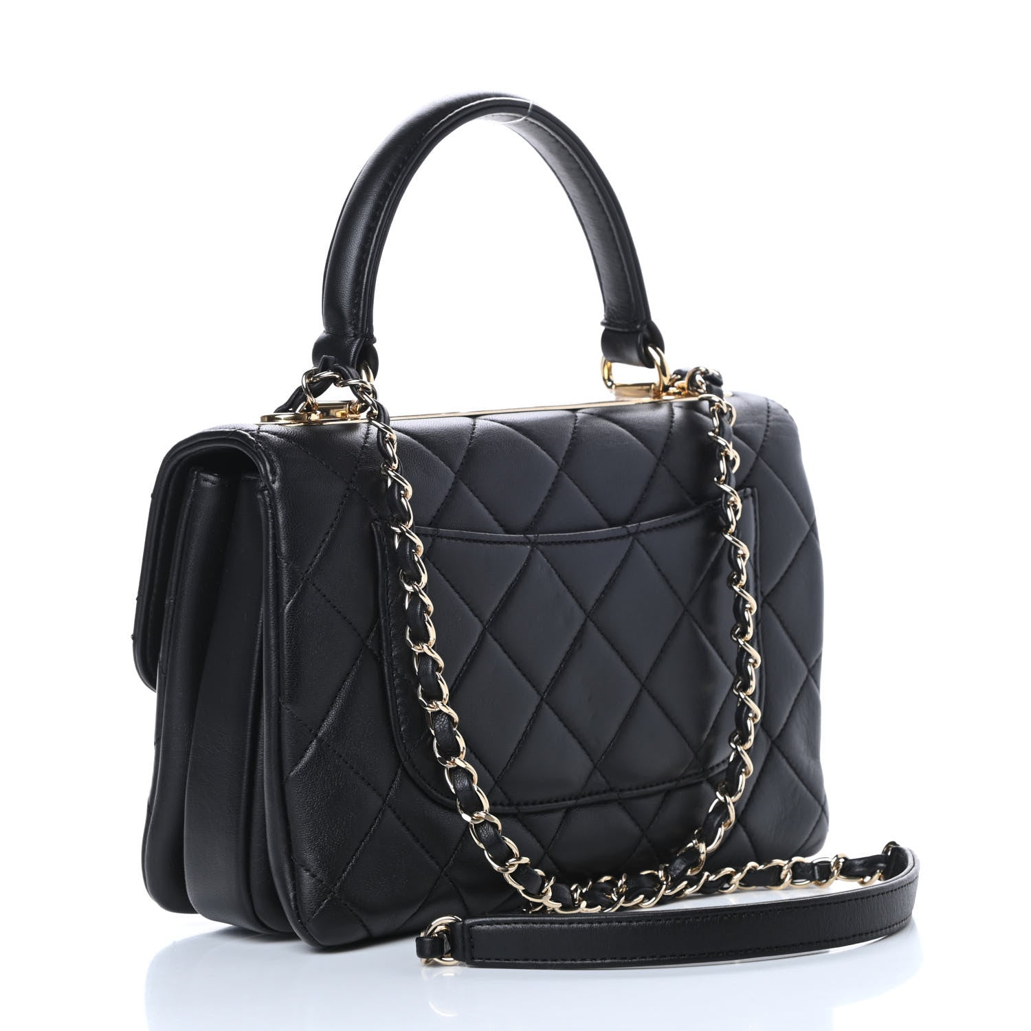 Chanel Lambskin Quilted Small Trendy CC Dual Handle Flap Bag Black 3 of 14