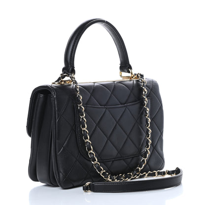 Chanel Lambskin Quilted Small Trendy CC Dual Handle Flap Bag Black 3 of 14