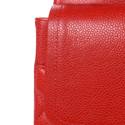 Chanel Caviar Quilted Jumbo Double Flap Red 10 of 12