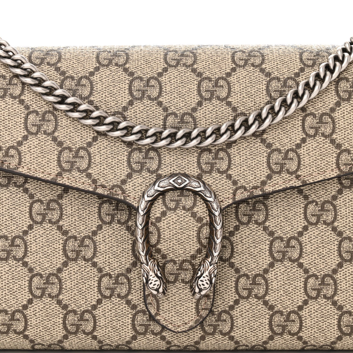 Gucci GG Supreme Monogram Mini Dionysus Chain Wallet Beige Taupe 9 of 11