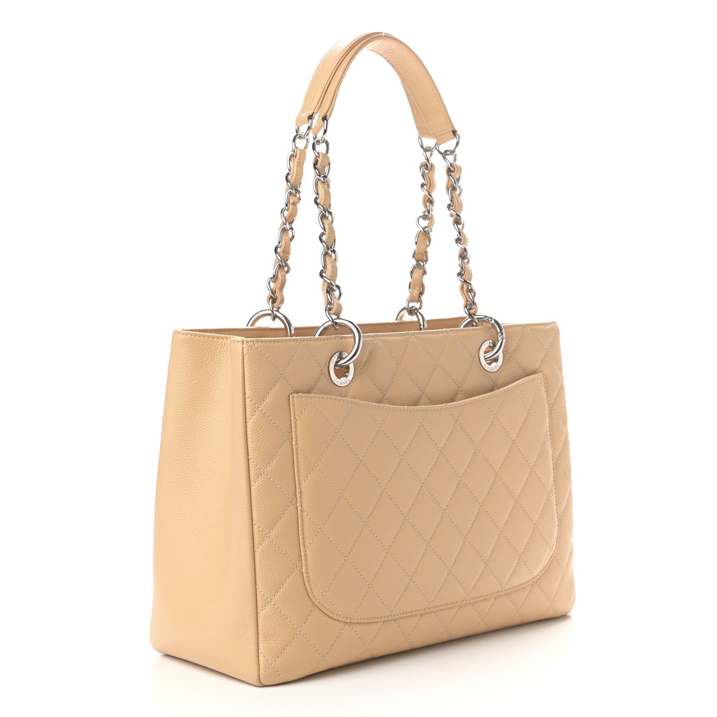 Caviar Quilted Grand Shopping Tote GST Beige