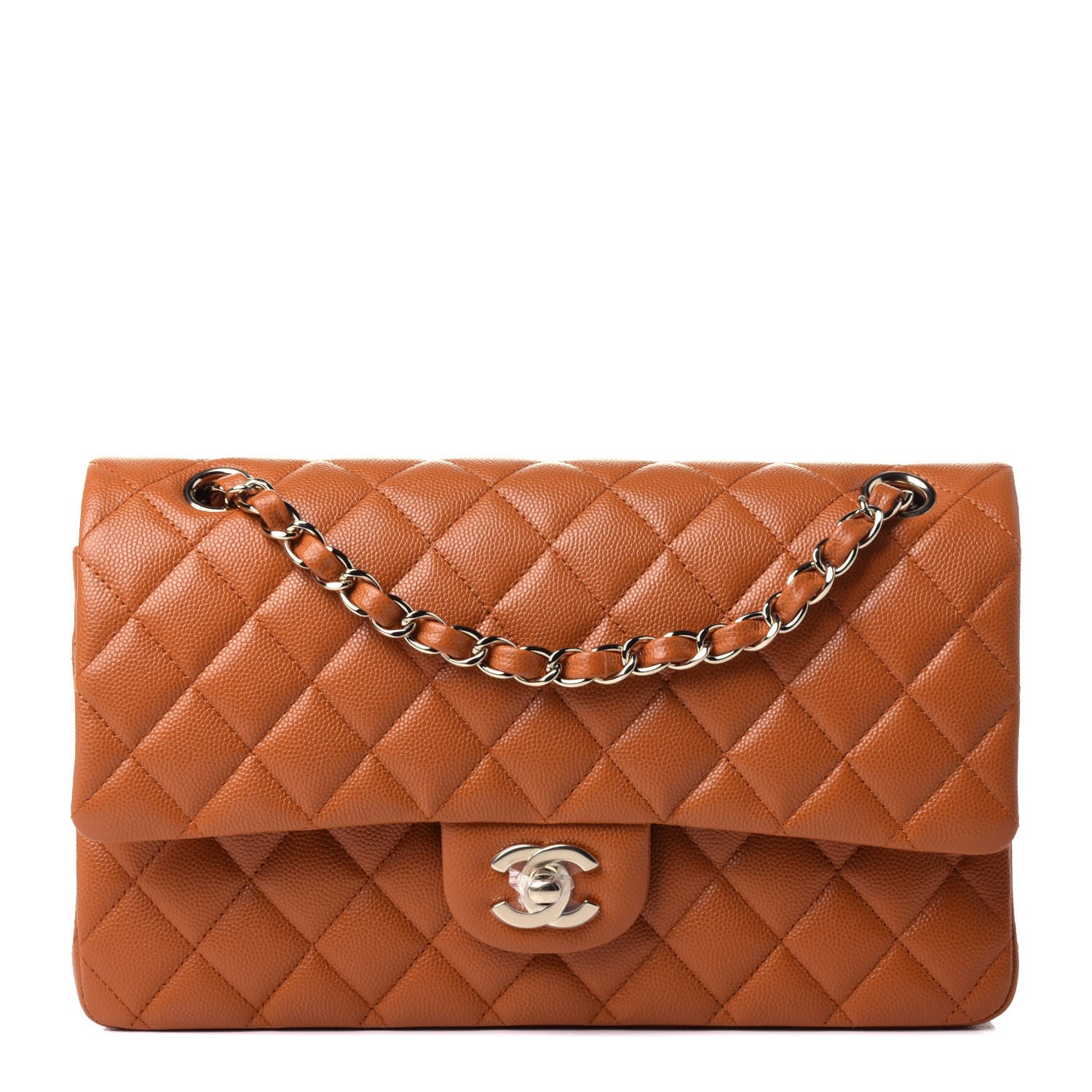 Chanel Caviar Quilted Medium Double Flap Light Brown 1 of 9