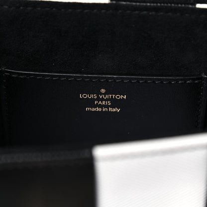 Louis Vuitton Calfskin Damier Tressage Twist Shoulder Bag MM Black White 6 of 13