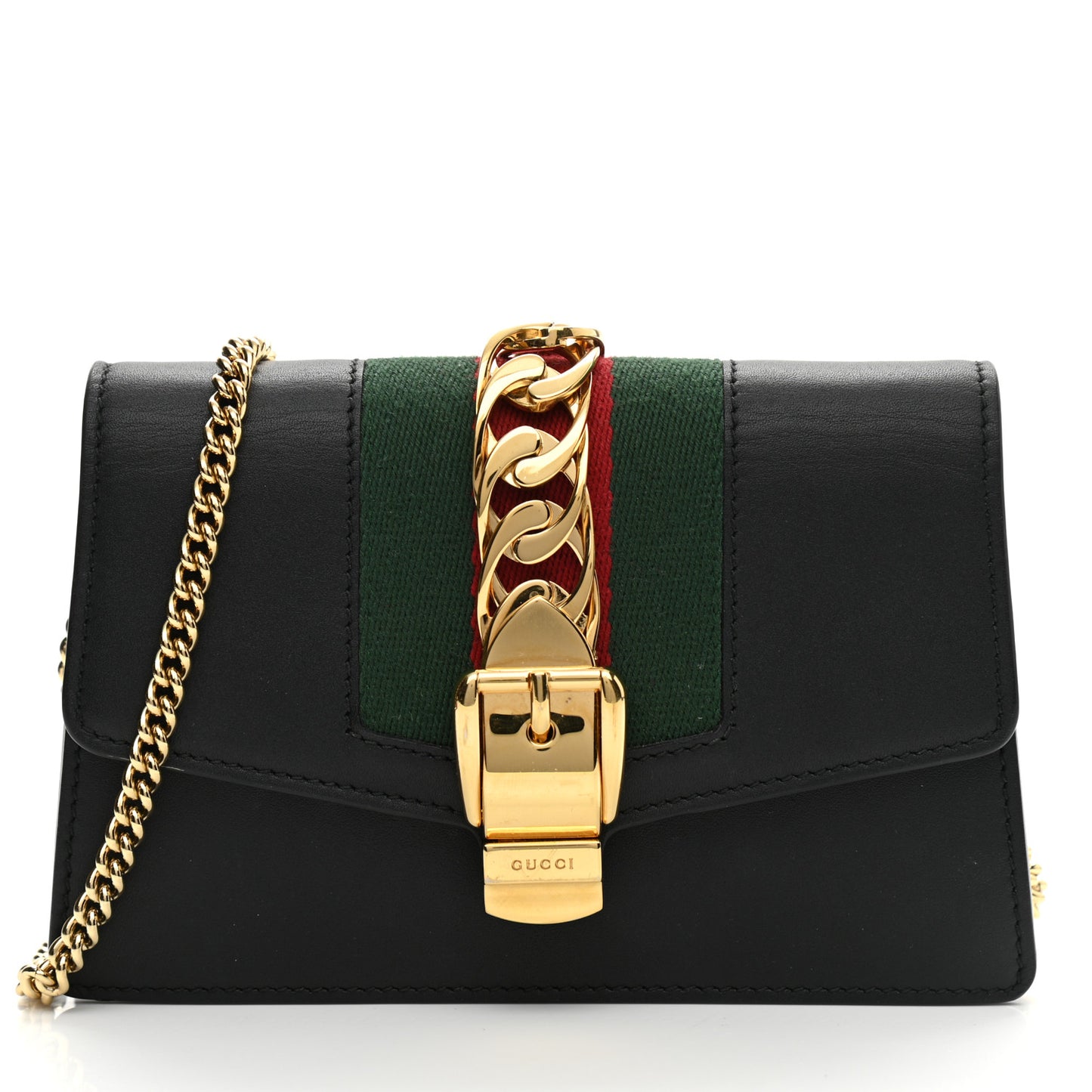 Calfskin Super Mini Sylvie Chain Shoulder Bag Black
