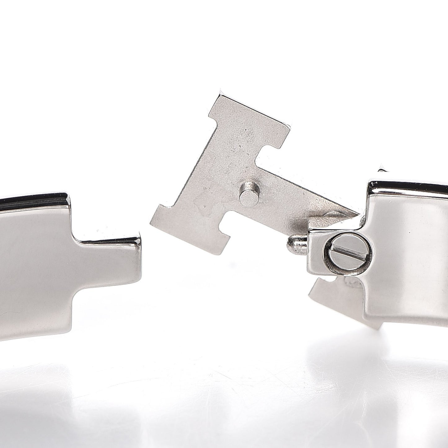 Enamel Narrow Clic Clac H Bracelet GM White