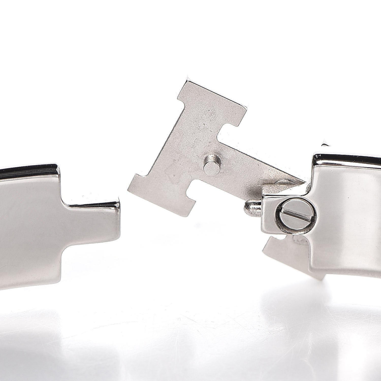 Hermes Enamel Narrow Clic Clac H Bracelet GM White 3 of 4