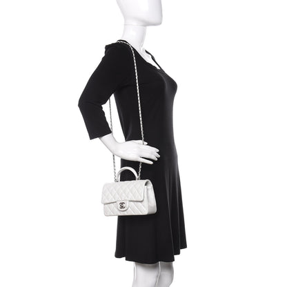 Chanel Iridescent Caviar Quilted Mini Top Handle Rectangular Flap White 2 of 10