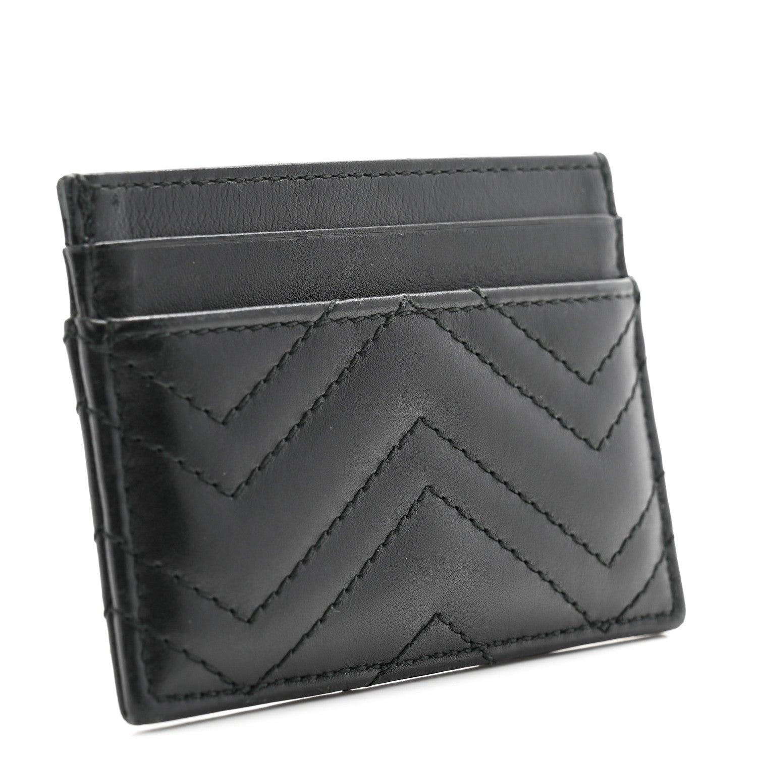 Gucci Calfskin Matelasse GG Marmont Card Holder Black 3 of 10