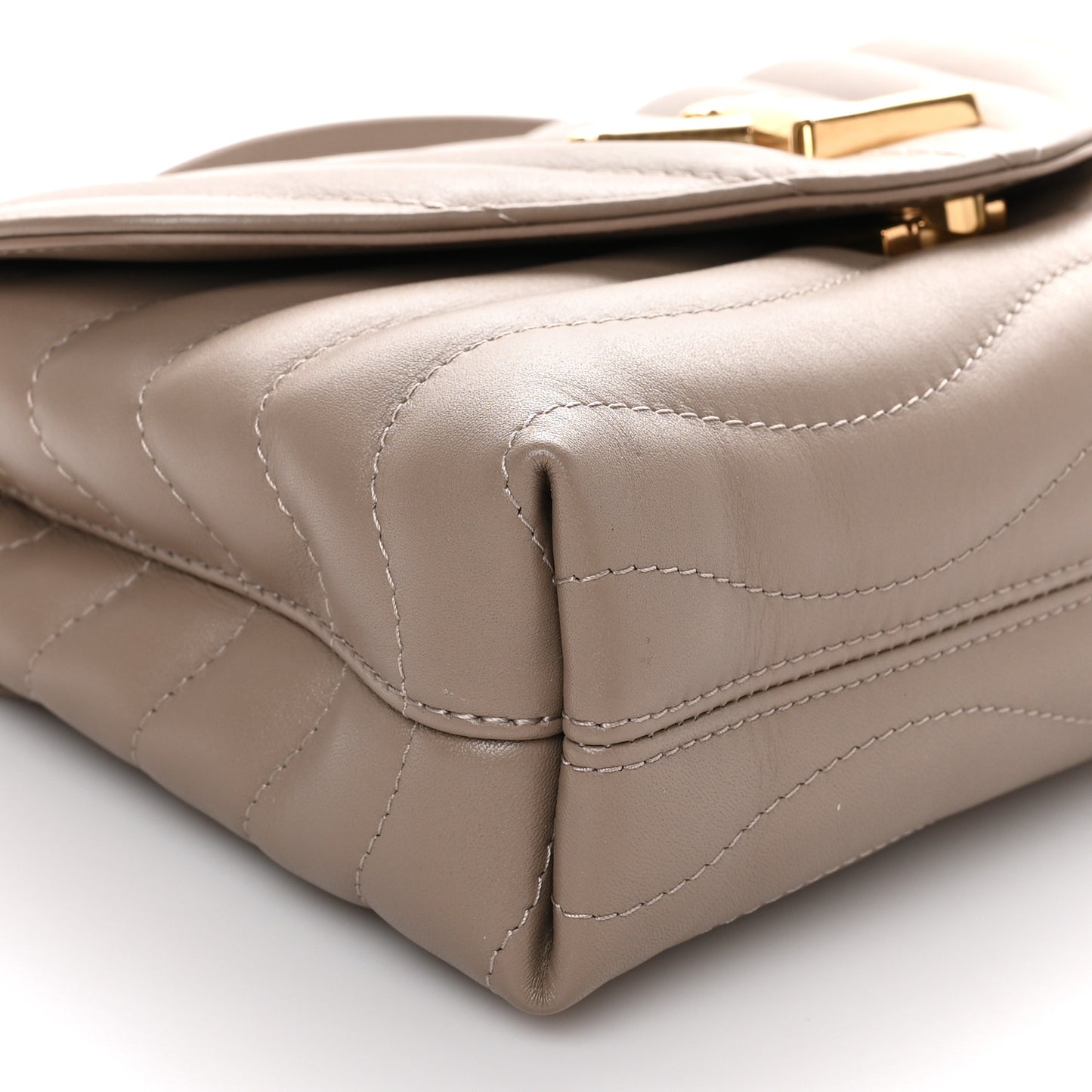 Calfskin LV New Wave Chain Bag Taupe