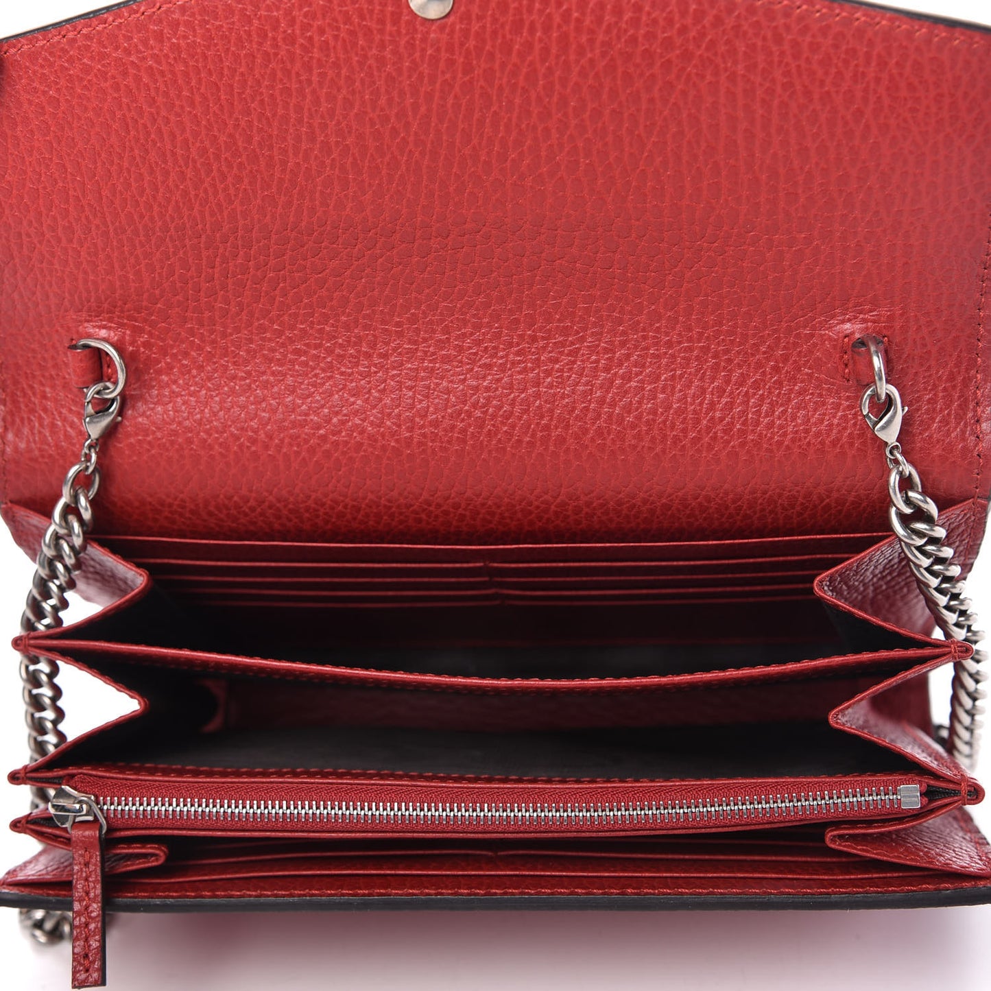 Calfskin Mini Dionysus Chain Wallet Hibiscus Red
