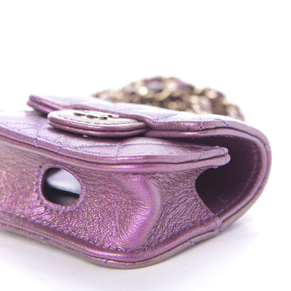 Chanel Iridescent Lambskin Quilted Airpods Pro Case Purple 6 of 10