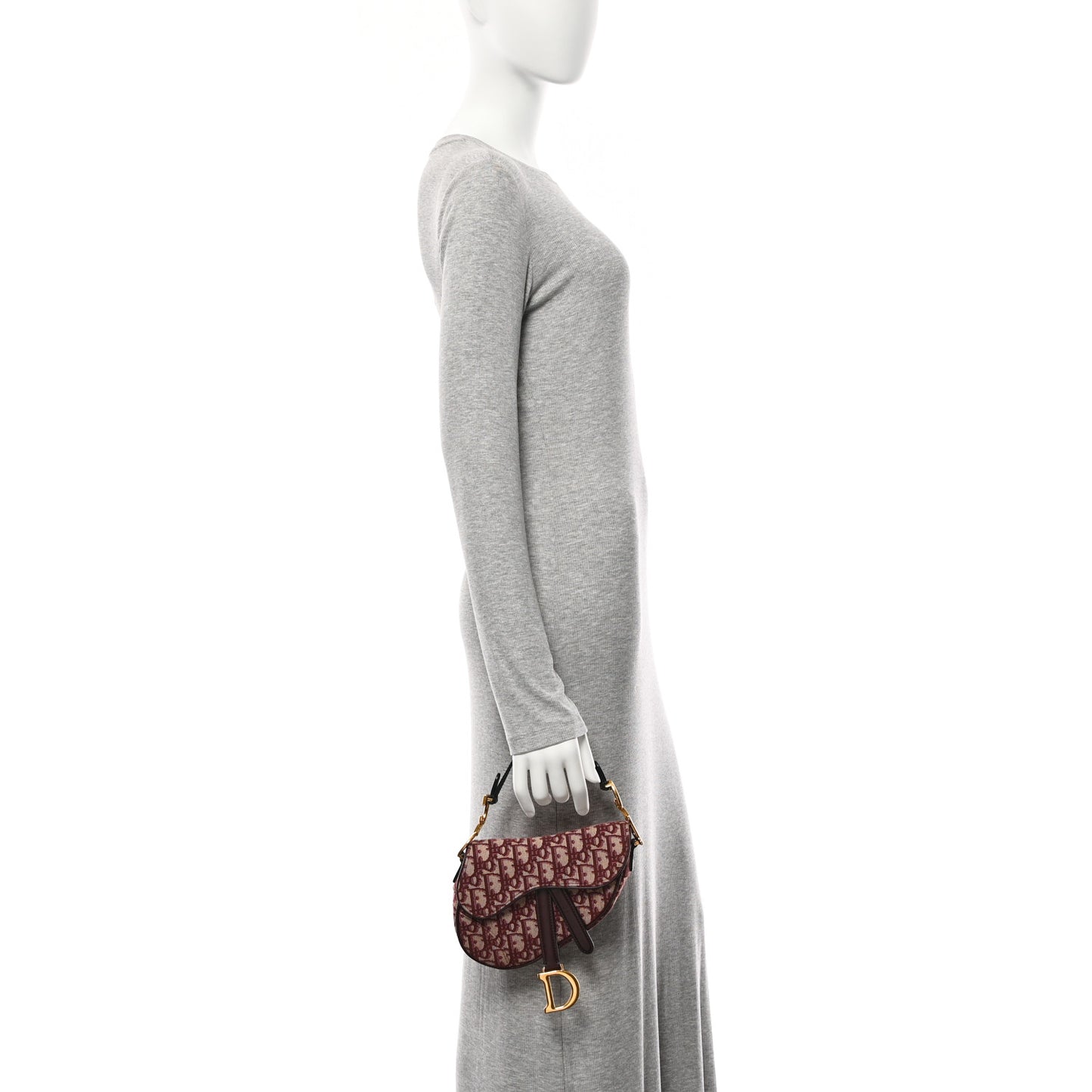 Oblique Mini Saddle Bag Burgundy