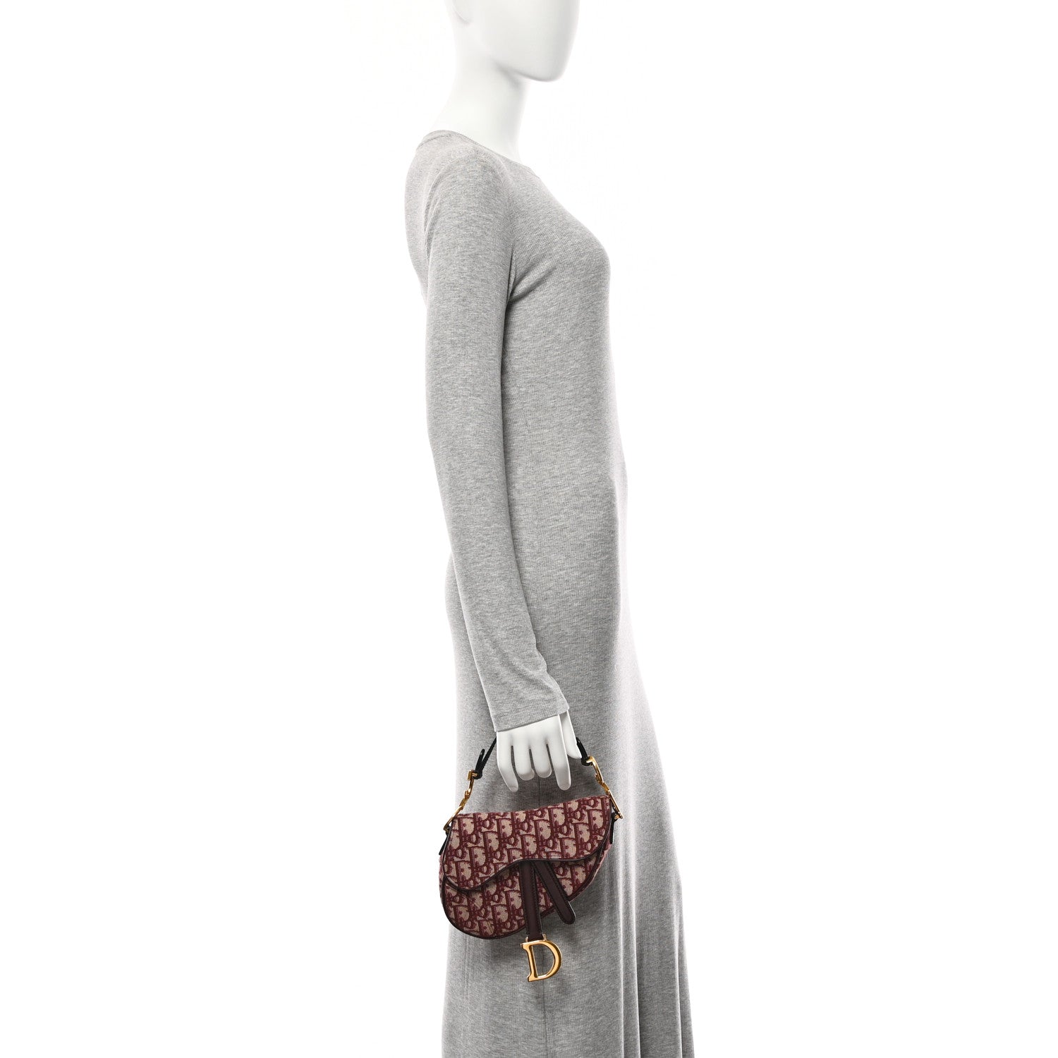 Christian Dior Oblique Mini Saddle Bag Burgundy 2 of 10