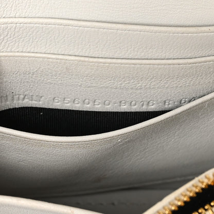 Balenciaga Shiny Calfskin Crocodile Embossed Hourglass Chain Bag White 7 of 10