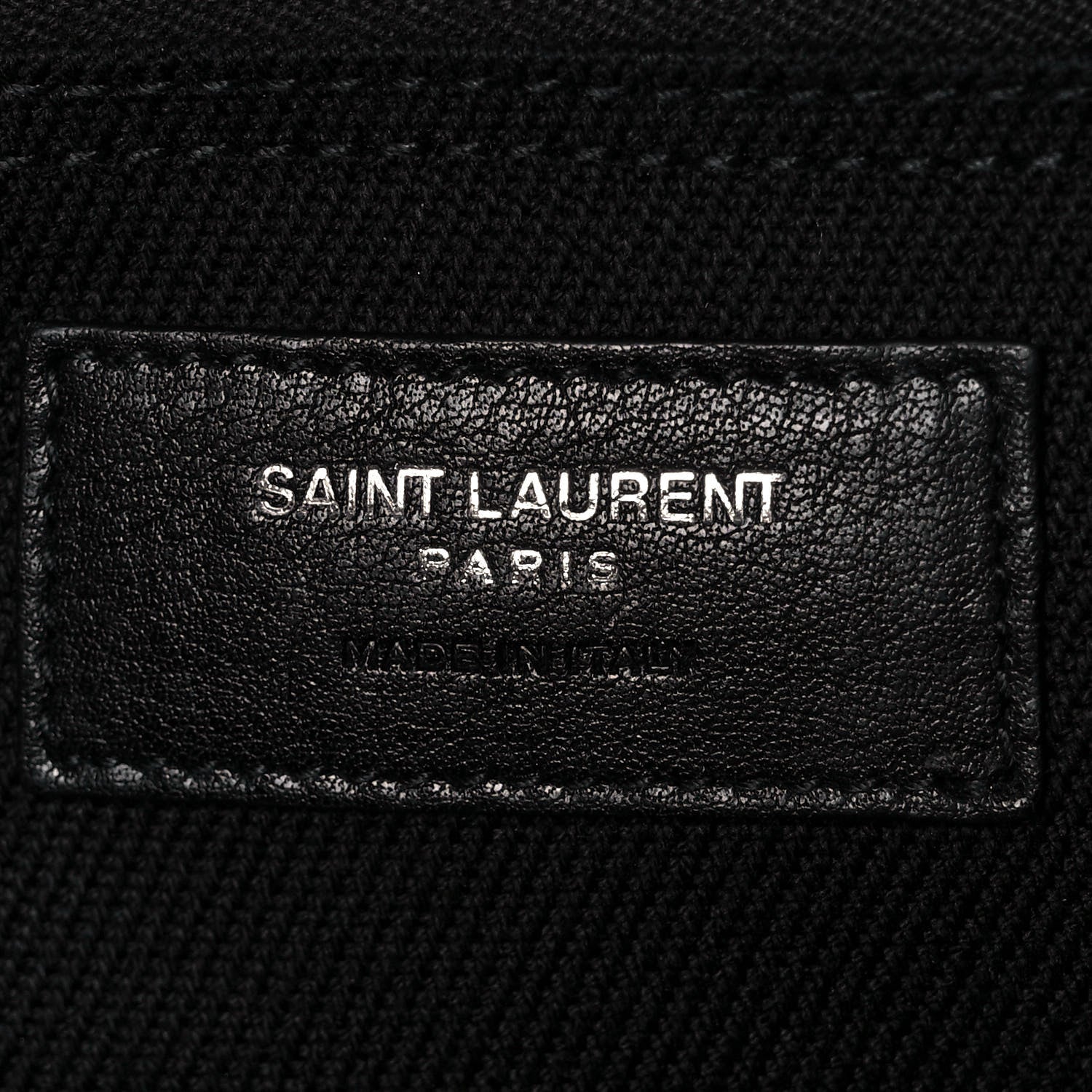 Saint Laurent Linen Calfskin Rive Gauche Tote Black 6 of 11