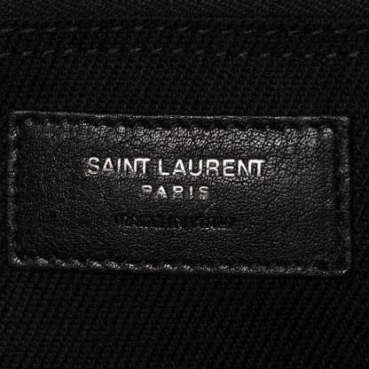 Saint Laurent Linen Calfskin Rive Gauche Tote Black 6 of 11