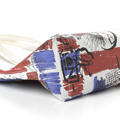 Burberry Canvas House Check Union Jack Sketchbook Reversible Doodle Tote Red White Blue 6 of 17