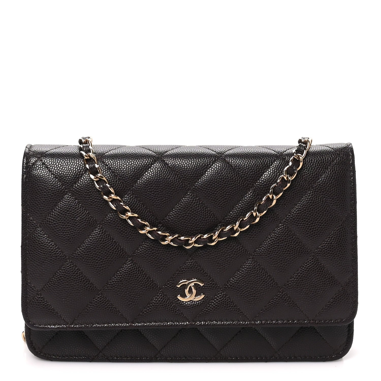 Chanel Caviar Quilted Wallet on Chain WOC Dark Brown 1 of 9