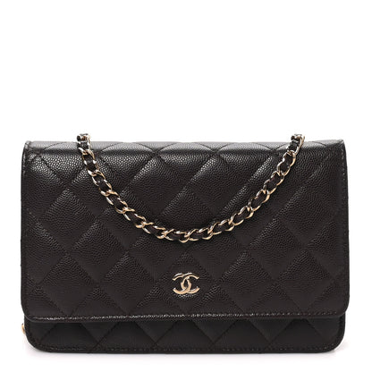 Chanel Caviar Quilted Wallet on Chain WOC Dark Brown 1 of 9
