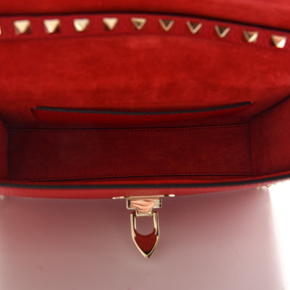 Valentino Garavani Pebbled Calfskin Medium Rockstud Flip Lock Crossbody Bag Red 5 of 7