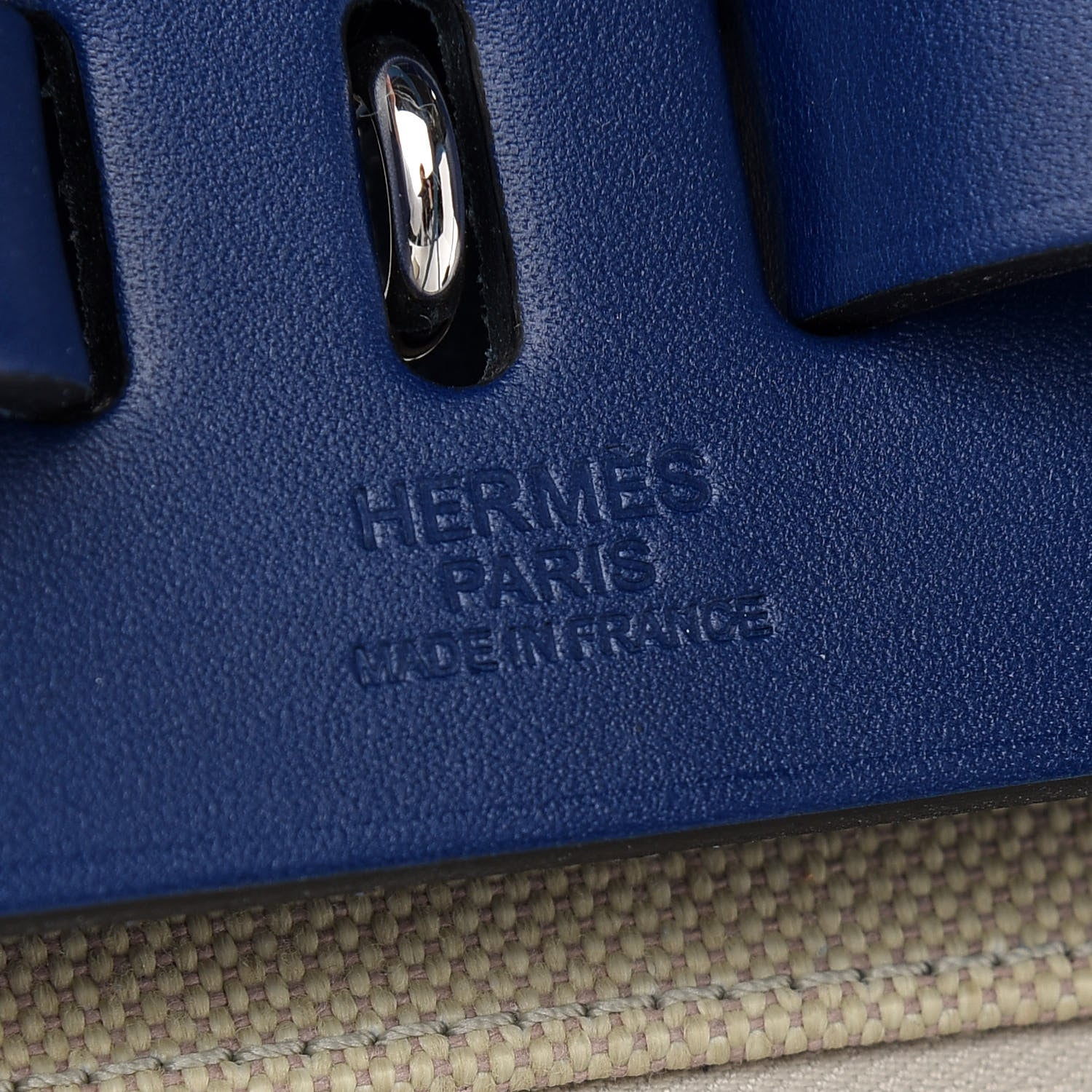 Hermes Military Toile Vache Hunter Herbag a Dos Zip Retourne Backpack Bleu De France Ecru 7 of 12