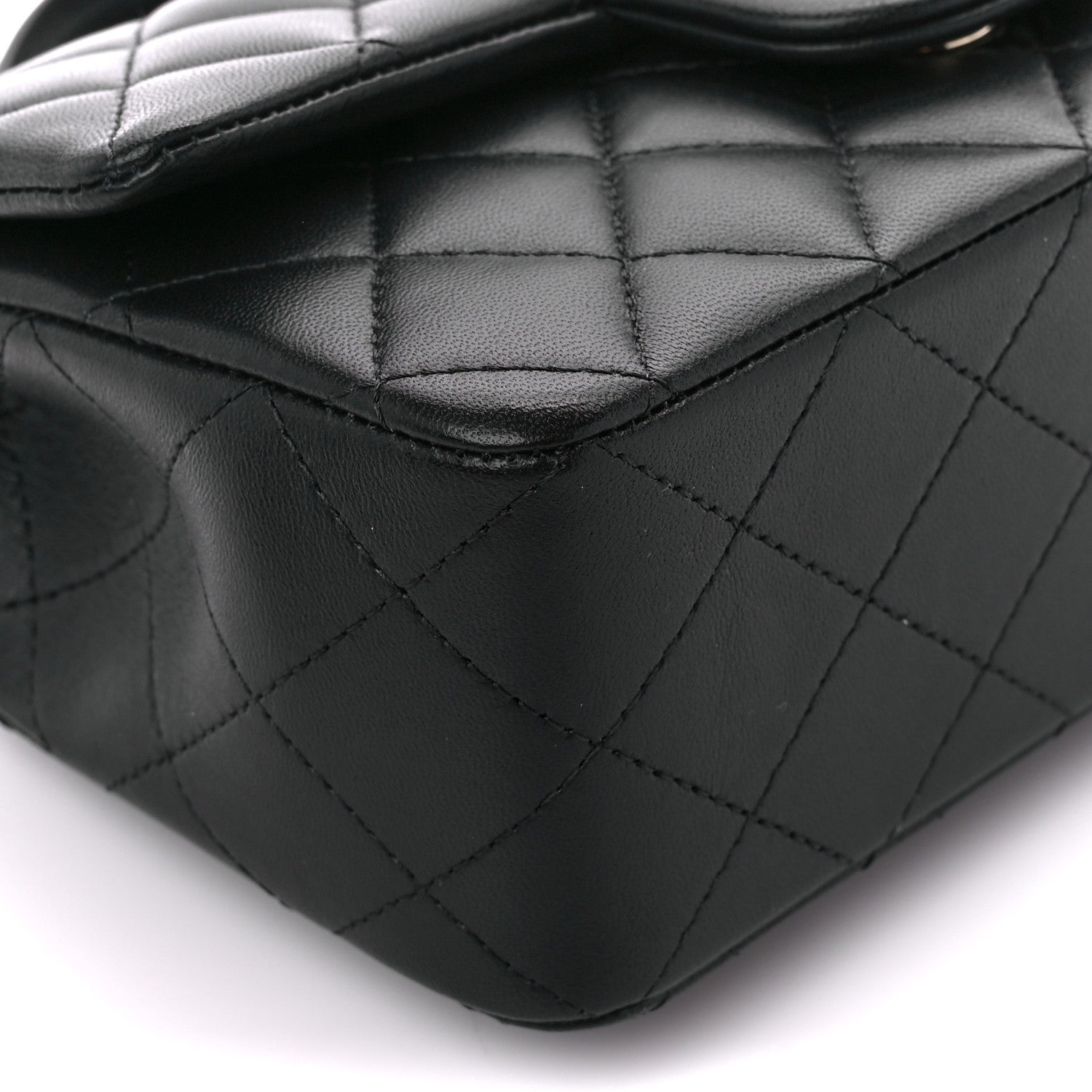 Chanel Lambskin Quilted Mini Top Handle Rectangular Flap Black 10 of 12