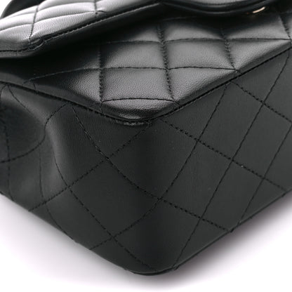 Chanel Lambskin Quilted Mini Top Handle Rectangular Flap Black 10 of 12