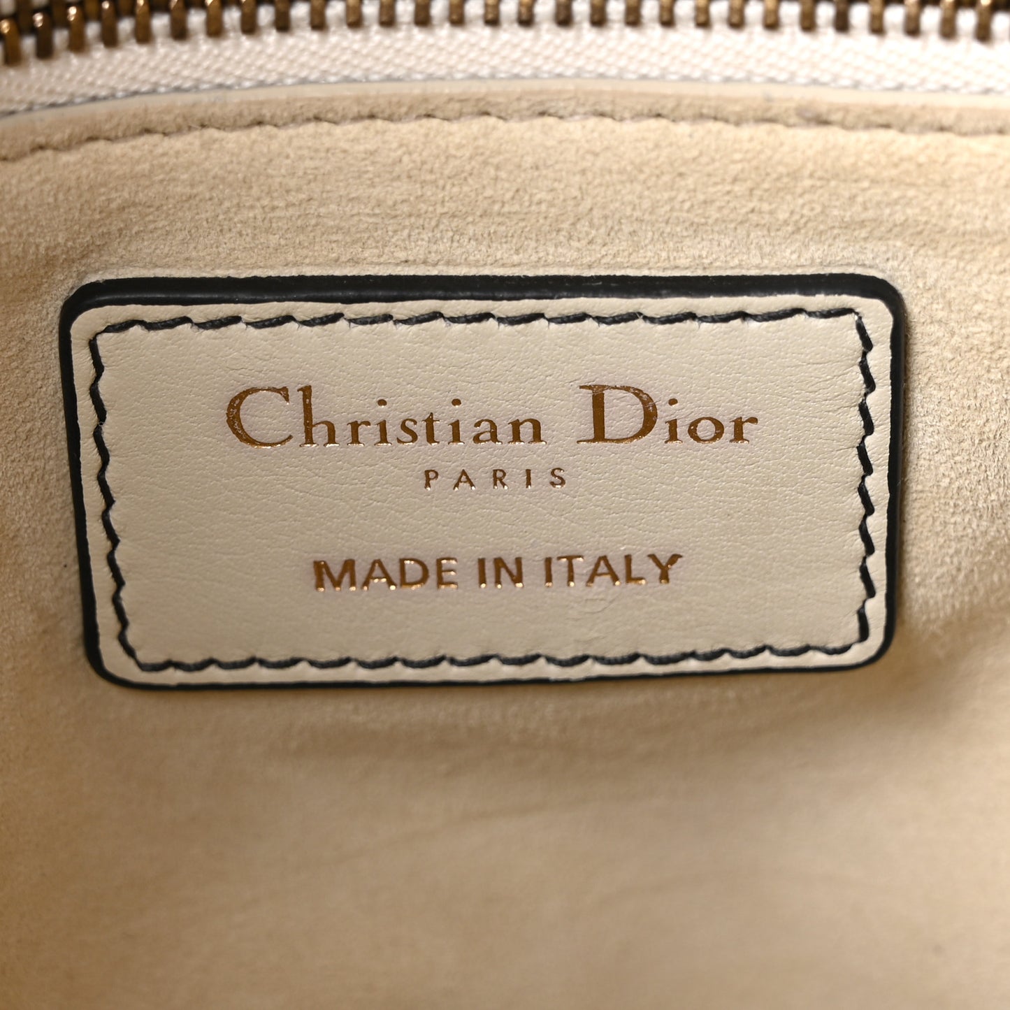 Calfskin Cannage Studded Medium Supple Lady Dior White