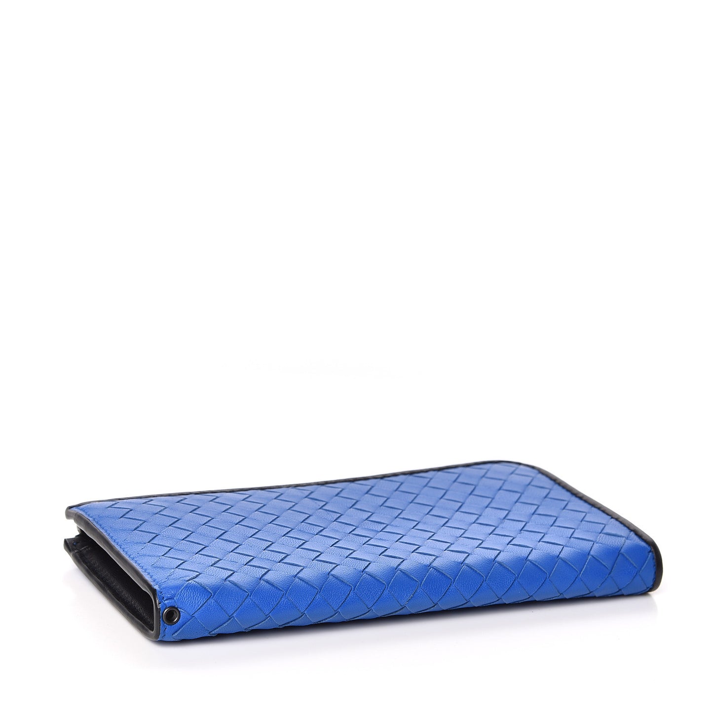 Nappa Intrecciato Zip Around Wallet Blue