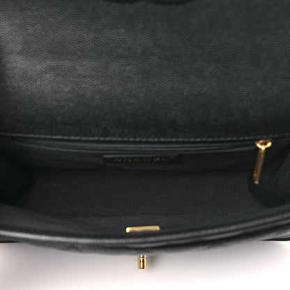Chanel Caviar Quilted School Memory Small Top Handle Flap Black 5 of 11