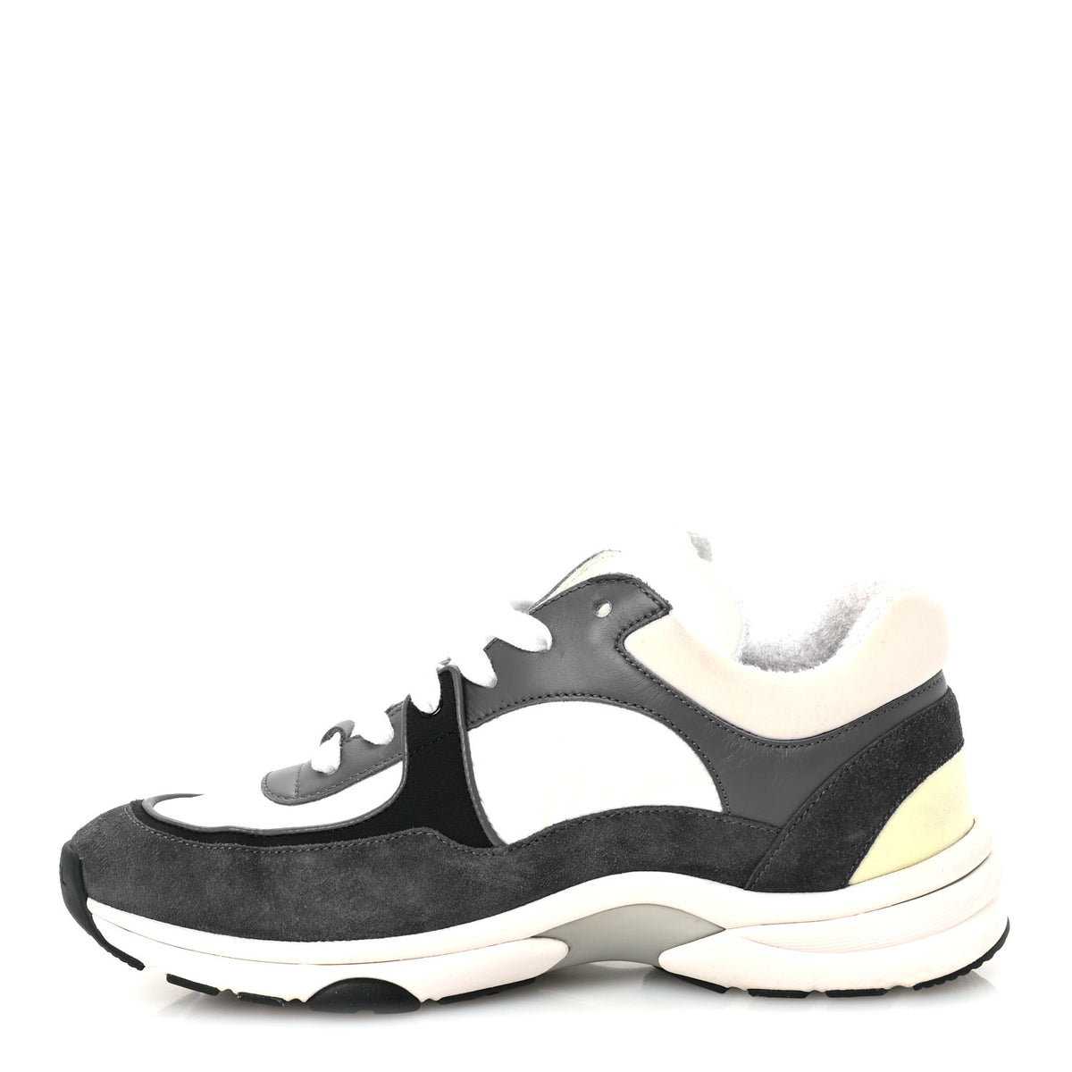 Chanel Nylon Lambskin Suede Calfskin CC Sneakers 40 Blue White Black 1 of 10