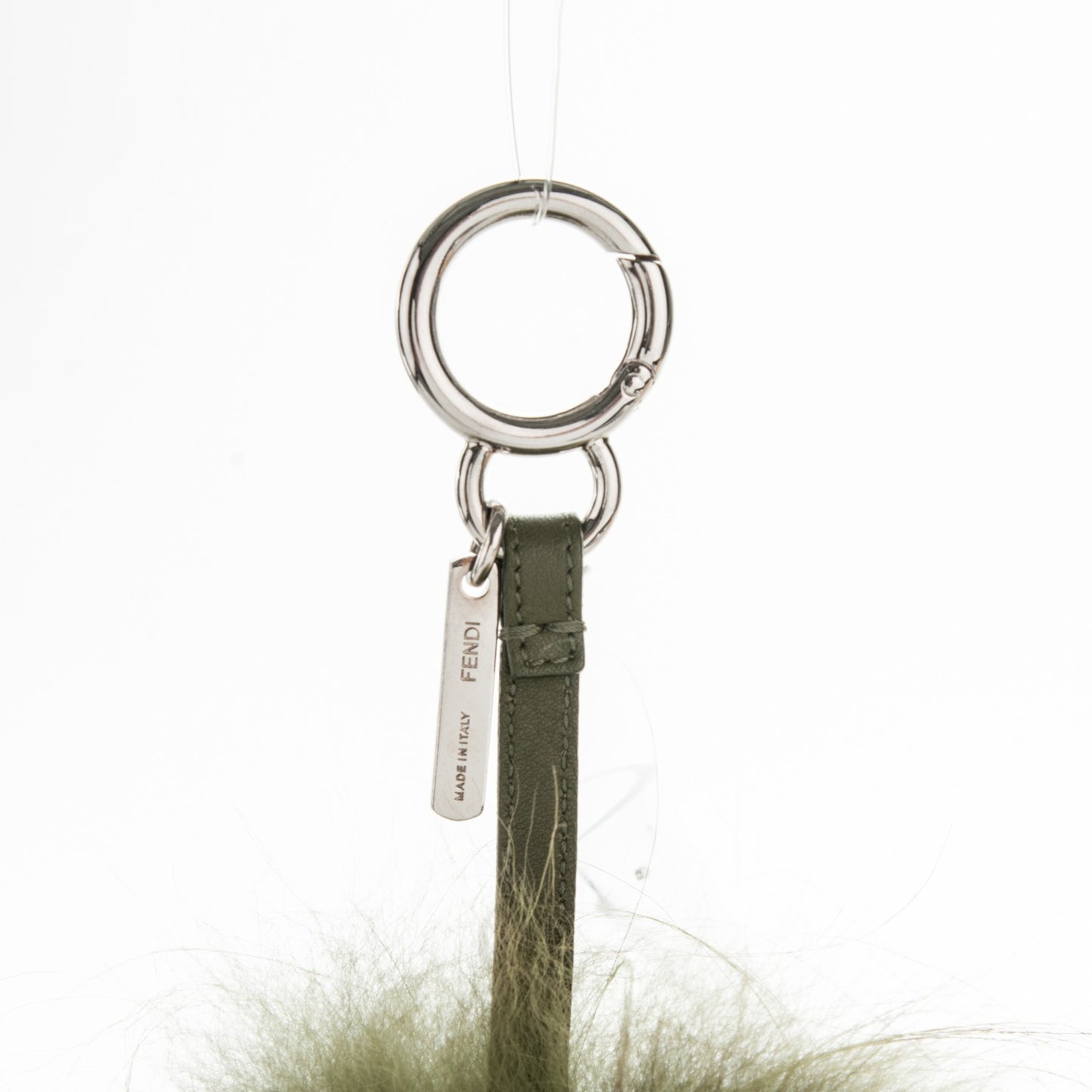 Fox Mink Rabbit Fur Vitello Flamingo Kooky Monster Bag Bug Charm Verde Multicolor Olive