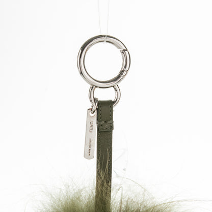 Fendi Fox Mink Rabbit Fur Vitello Flamingo Kooky Monster Bag Bug Charm Verde Multicolor Olive 4 of 4