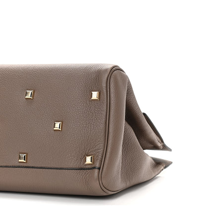 Salvatore Ferragamo Hammered Calfskin Medium Studio Bag Caraway Seed 10 of 10