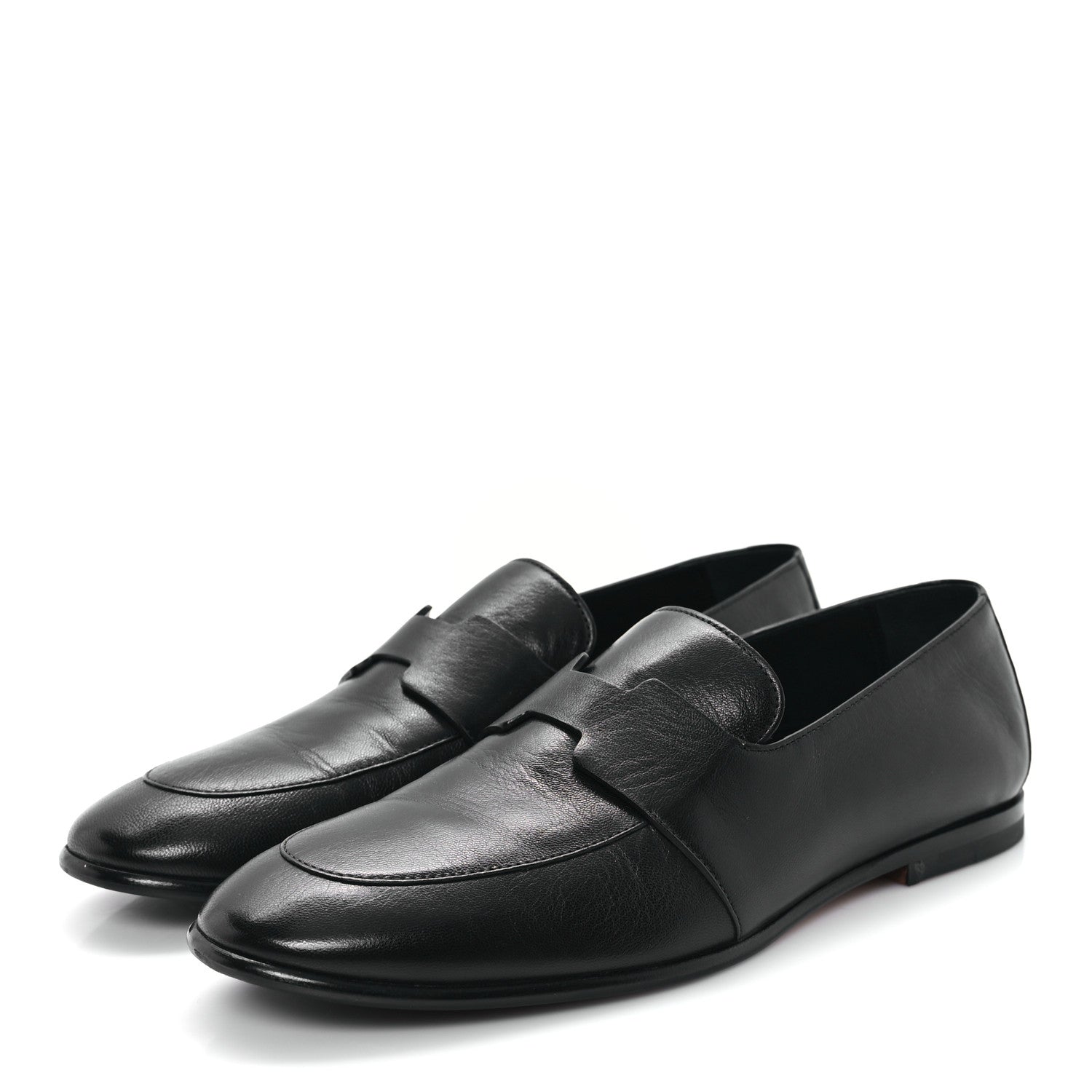 Hermes Goatskin Womens Ancora Moccasin Loafers 36.5 Black 4 of 10