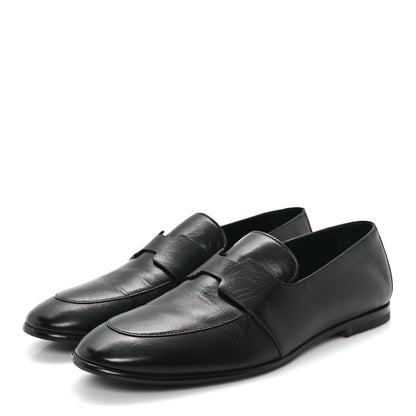 Hermes Goatskin Womens Ancora Moccasin Loafers 36.5 Black 4 of 10