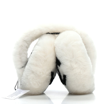 Chanel Shearling CC Ear Muffs White Black 4 of 6