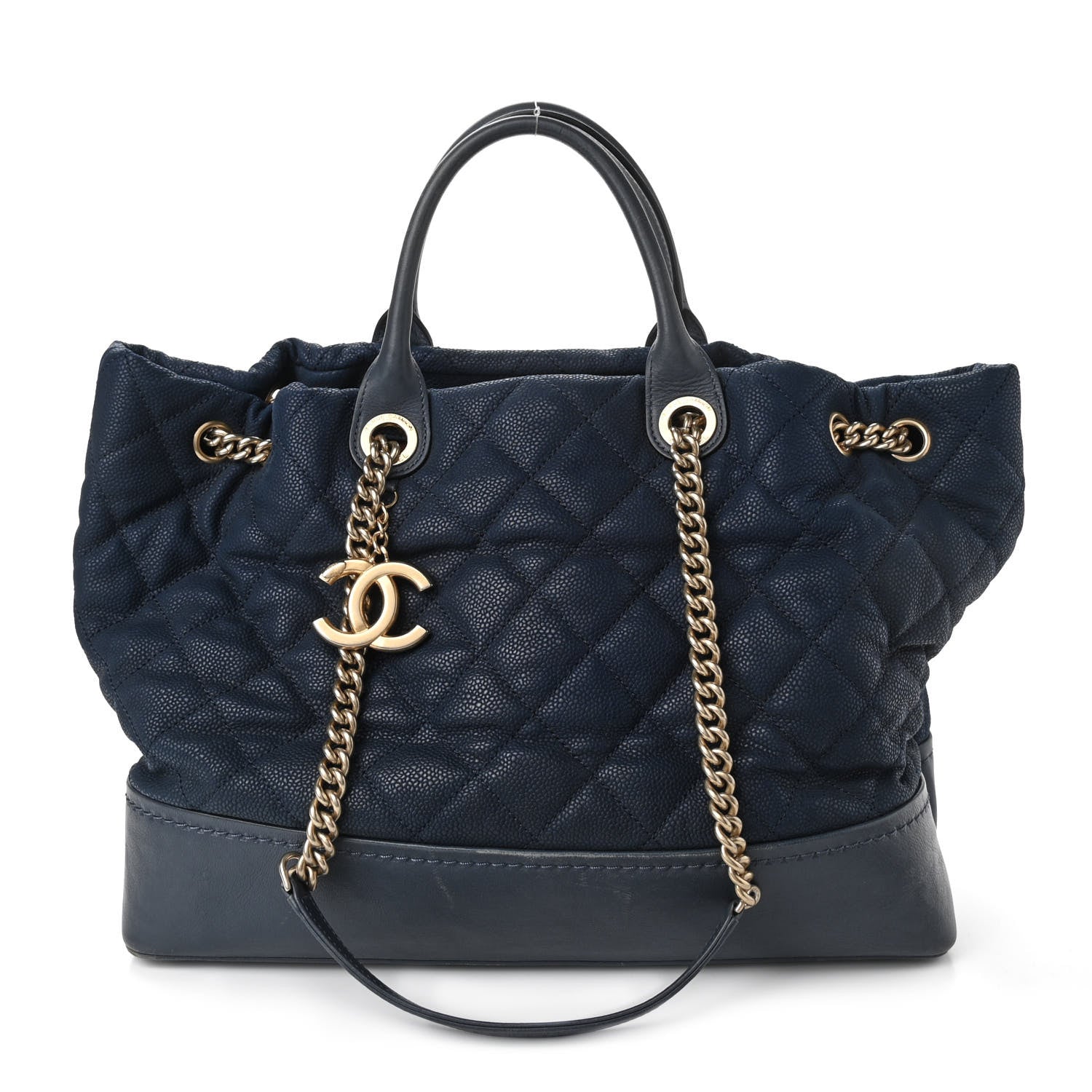 Chanel Iridescent Caviar Quilted Globe Trotter Shopping Tote Navy Blue 1 of 20