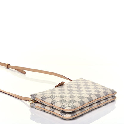 Louis Vuitton Damier Azur Double Zip Pochette 4 of 10
