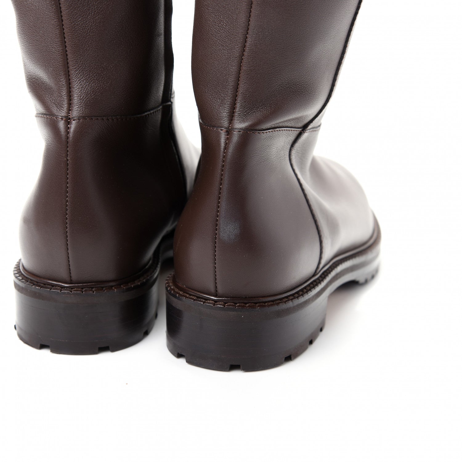 Valentino Garavani Calfskin Knee High Buckle Boots 40 Brown 13 of 13
