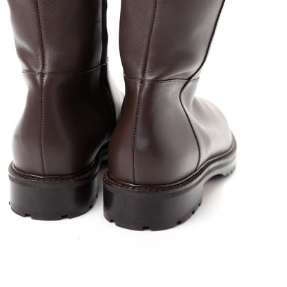 Valentino Garavani Calfskin Knee High Buckle Boots 40 Brown 13 of 13