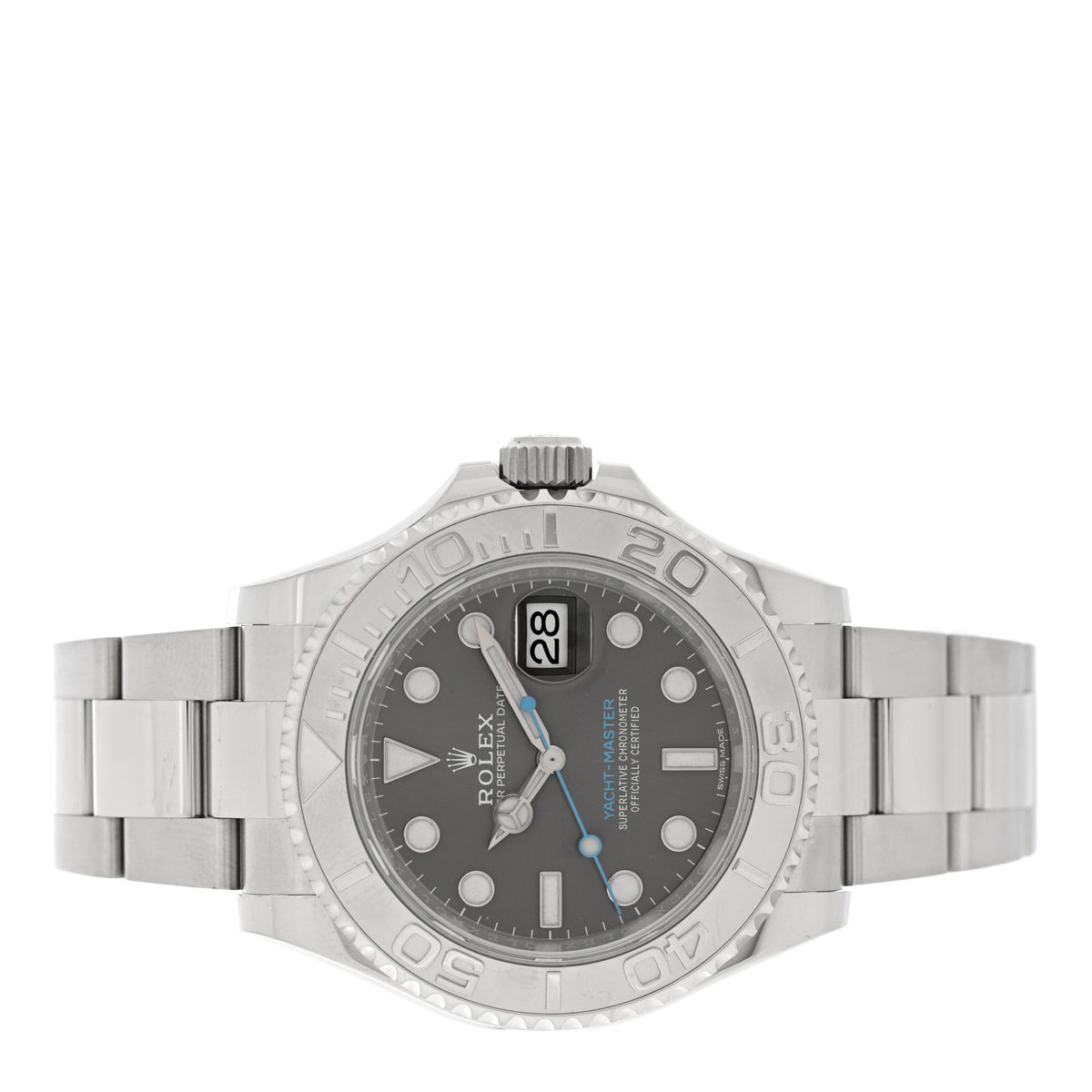 Rolex Stainless Steel Platinum 40mm Oyster Perpetual Date Yacht-Master Watch Slate 116622 2 of 5