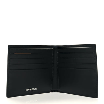 Burberry Calfskin Embossed TB Print Bi-Fold Wallet Black White 5 of 7