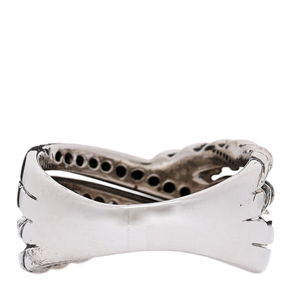 David Yurman Sterling Silver Diamond Black Diamond 11mm Crossover Ring 54 6.75 3 of 4