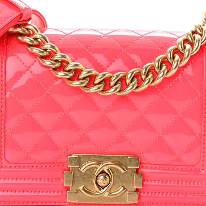 Chanel Patent Calfskin Quilted Small Boy Flap Pink 8 of 10